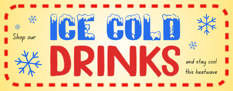 Retro ICE COLD DRINKS hand painted sign